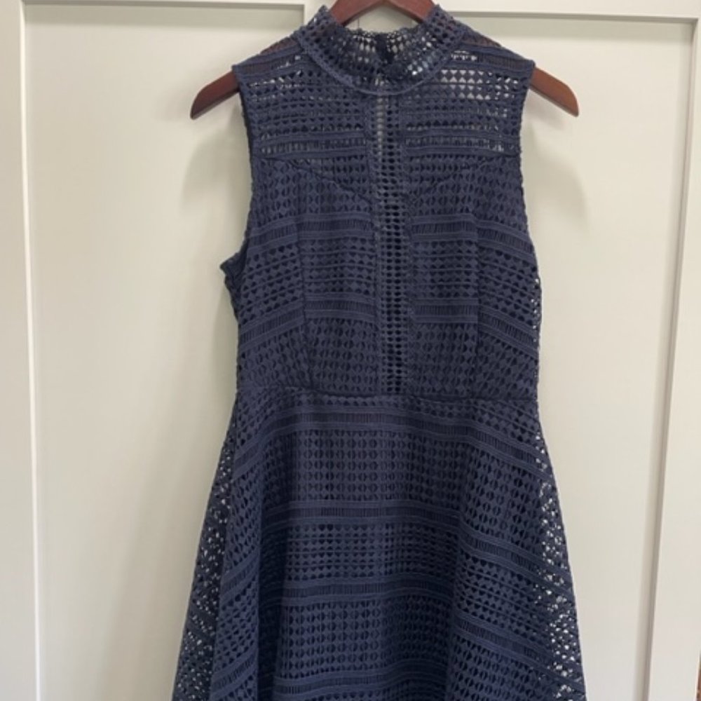 She+Sky Navy, Knee Length Dress